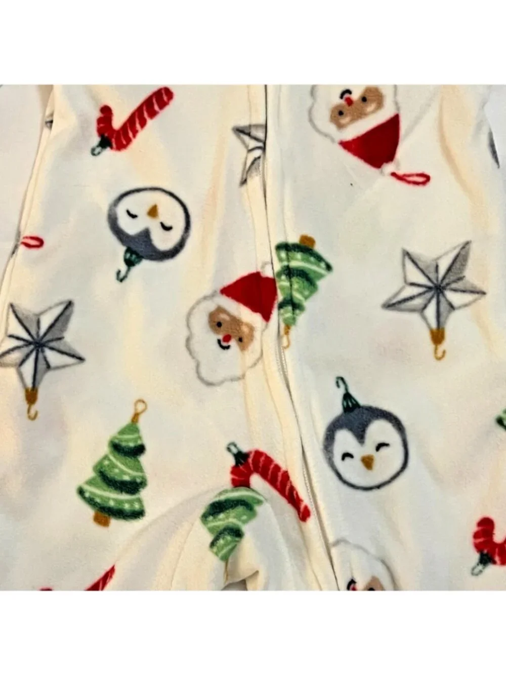 Carters Just One You Footed Santa Penguin 2 Way Zipper Sleep Play Sz 3M NWT